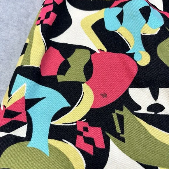 Talbots Multicolor Print Side Zip Pleated Skirt Womens Size 4 Stretch Cotton - Picture 8 of 9